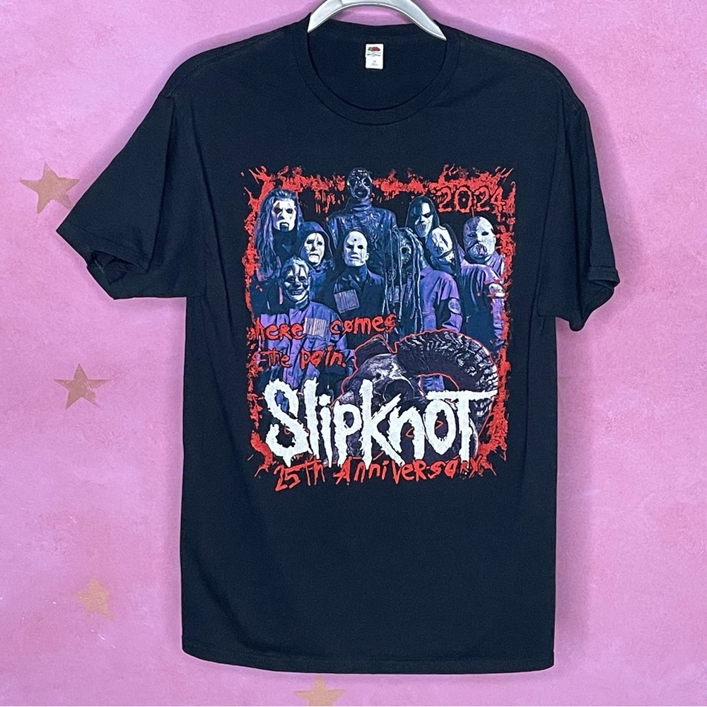 Slipknot Merch 25th Anniversary Here Comes The Pain Tour T Shirt Medium Barcode